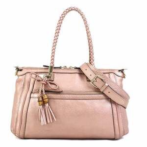Gucci GUCCI Handbag Shoulder Bag Bella Leather Metallic Pink Women's 282300 F...